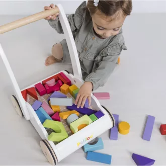 Le Toy Van Petilou - Húzható kocsi szivárványszínű kockákkal - JátékManufaktúra