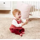 Rainbow Flopsy nyuszi csörgő - fa gyűrűvel - JátékManufaktúra