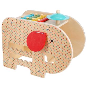 Petit Collage Fa hangszer - Zenélő elefánt 5 az 1-ben - JátékManufaktúra
