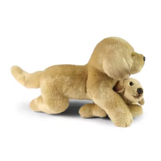Rappa Plüss fekvő labrador kölyökkel 25 cm ECO-FRIENDLY - JátékManufaktúra