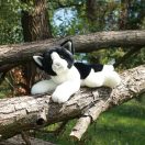 Rappa Plüss fekete-fehér fekvő cica 30 cm ECO-FRIENDLY - JátékManufaktúra