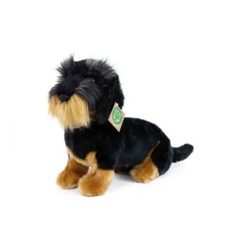 Rappa - Plüss drótszőrű tacskó (ülő) 30 cm, ECO-FRIENDLY - JátékManufaktúra