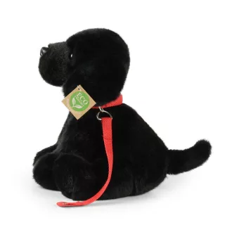 Rappa Plüss fekete labrador pórázzal 28 cm ECO-FRIENDLY - JátékManufaktúra