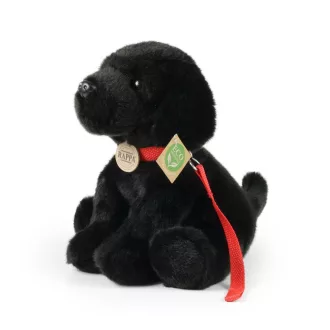 Rappa Plüss fekete labrador pórázzal 28 cm ECO-FRIENDLY - JátékManufaktúra