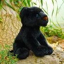 Rappa - Plüss fekete párduc (ülő) 23 cm, ECO-FRIENDLY - JátékManufaktúra