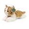 Rappa Plüss barna-fehér fekvő cica 20 cm ECO-FRIENDLY - JátékManufaktúra
