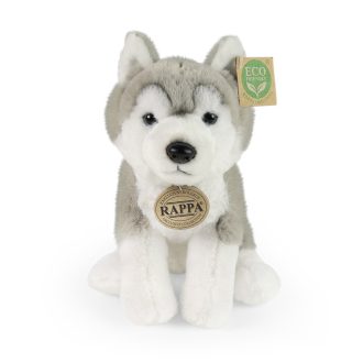 Rappa Plüss ülő husky 23 cm SOFT COLLECTION, ECO-FRIENDLY - JátékManufaktúra