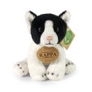 Rappa - Plüss macska, ülő, fekete-fehér 14 cm, ECO-FRIENDLY - JátékManufaktúra
