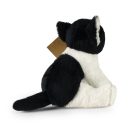Rappa - Plüss macska, ülő, fekete-fehér 14 cm, ECO-FRIENDLY - JátékManufaktúra