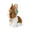 Rappa - Plüss nyúl, ülő, fehér-barna 16 cm, ECO-FRIENDLY - JátékManufaktúra
