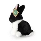 Rappa - Plüss nyúl, ülő, fehér-fekete 16 cm, ECO-FRIENDLY - JátékManufaktúra