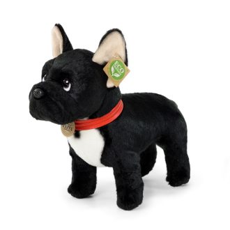 Rappa Plüss fekete francia bulldog nyakörvvel, álló 30 cm ECO-FRIENDLY - JátékManufaktúra