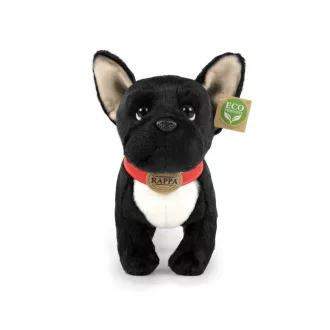 Rappa Plüss fekete francia bulldog nyakörvvel, álló 30 cm ECO-FRIENDLY - JátékManufaktúra