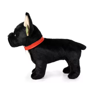 Rappa Plüss fekete francia bulldog nyakörvvel, álló 30 cm ECO-FRIENDLY - JátékManufaktúra