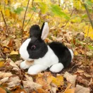 Rappa plüss nyuszi fekvő fekete-fehér 23 cm ECO-FRIENDLY - JátékManufaktúra