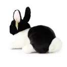 Rappa plüss nyuszi fekvő fekete-fehér 23 cm ECO-FRIENDLY - JátékManufaktúra
