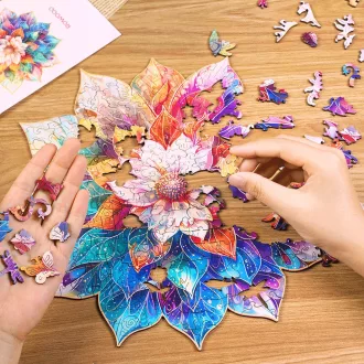 RoboTime - Fa puzzle Virágmandala - JátékManufaktúra