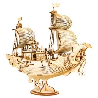 RoboTime - 3D fa puzzle: Japán vitorlás hajó - JátékManufaktúra