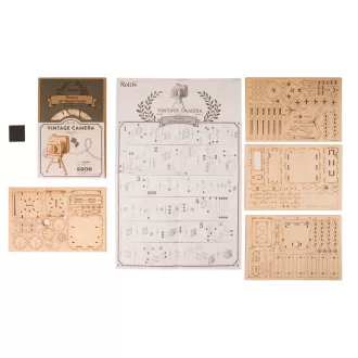 RoboTime - 3D fa puzzle: Antik fényképezőgép - JátékManufaktúra
