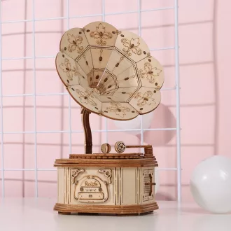 RoboTime - 3D fa puzzle: Antik gramofon - JátékManufaktúra
