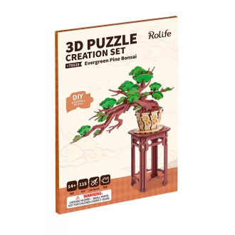 RoboTime - 3D fa készlet, Bonsai fenyő - JátékManufaktúra