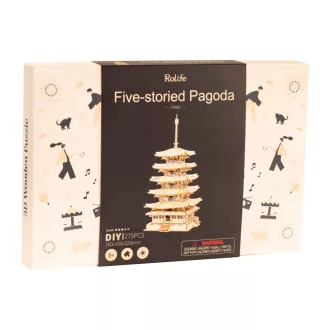 RoboTime - 3D fa puzzle: Ötemeletes pagoda - JátékManufaktúra