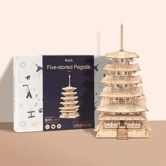 RoboTime - 3D fa puzzle: Ötemeletes pagoda - JátékManufaktúra