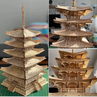 RoboTime - 3D fa puzzle: Ötemeletes pagoda - JátékManufaktúra