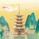 RoboTime - 3D fa puzzle: Ötemeletes pagoda - JátékManufaktúra