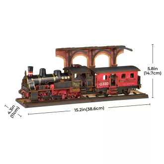 RoboTime - 3D fa puzzle: Vintage gőzmozdony - JátékManufaktúra