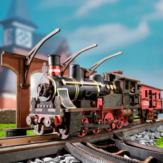 RoboTime - 3D fa puzzle: Vintage gőzmozdony - JátékManufaktúra