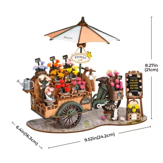 RoboTime - 3D fa mechanikus készlet, Virágkocsi - JátékManufaktúra