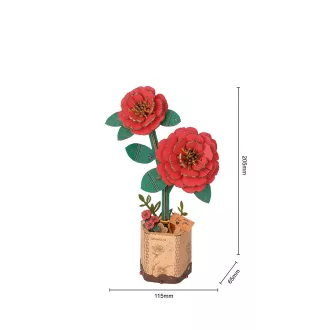 RoboTime - 3D fa puzzle: Vörös kamélia - JátékManufaktúra