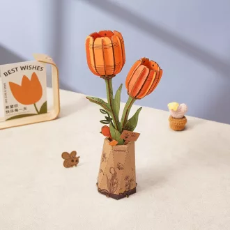 RoboTime - 3D fa készlet, Narancssárga tulipán - JátékManufaktúra