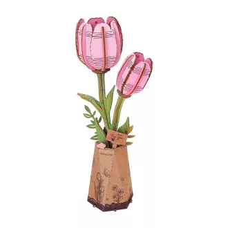 RoboTime - 3D fa készlet, Rózsaszín tulipán - JátékManufaktúra
