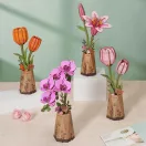 RoboTime - 3D fa készlet, Rózsaszín tulipán - JátékManufaktúra