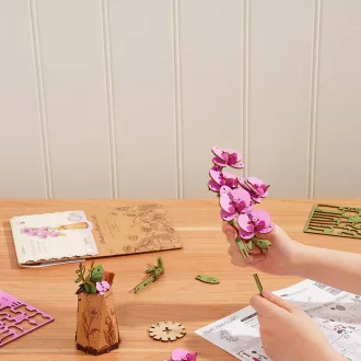 RoboTime - 3D fa készlet, Lila orchidea - JátékManufaktúra