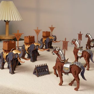 RoboTime - 3D fa puzzle: Harcos elefánt - JátékManufaktúra