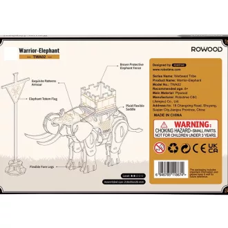 RoboTime - 3D fa puzzle: Harcos elefánt - JátékManufaktúra