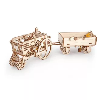 Ugears 3D drevené mechanické puzzle Vlečka za traktor