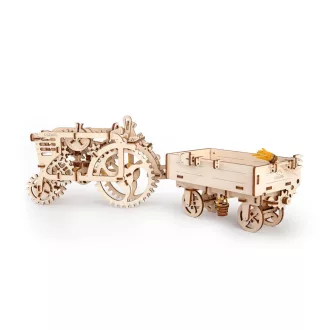 Ugears 3D drevené mechanické puzzle Vlečka za traktor