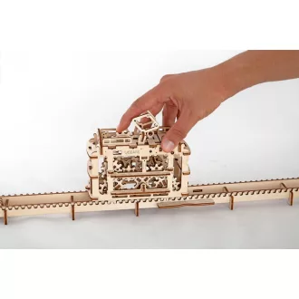 Ugears 3D fa mechanikus puzzle - Kabinos felvonó pályával - JátékManufaktúra