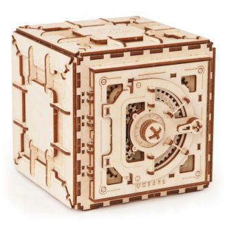 Ugears 3D fa mechanikus puzzle - Páncélszekrény - JátékManufaktúra