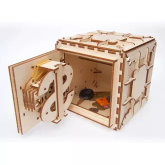 Ugears 3D fa mechanikus puzzle - Páncélszekrény - JátékManufaktúra