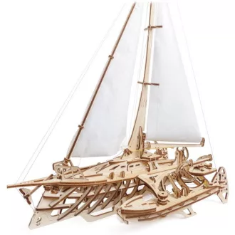 Ugears 3D fa mechanikus puzzle - Merihobus trimarán vitorlás - JátékManufaktúra