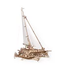 Ugears 3D fa mechanikus puzzle - Merihobus trimarán vitorlás - JátékManufaktúra
