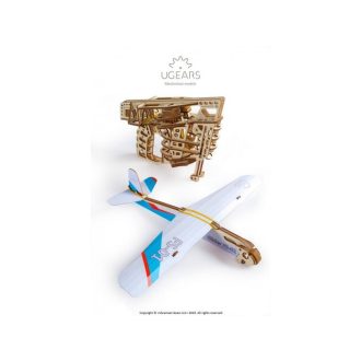 Ugears 3D fa mechanikus puzzle - Kilövő repülő - JátékManufaktúra