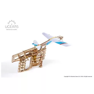 Ugears 3D fa mechanikus puzzle - Kilövő repülő - JátékManufaktúra