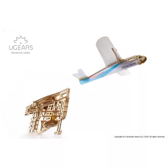 Ugears 3D fa mechanikus puzzle - Kilövő repülő - JátékManufaktúra