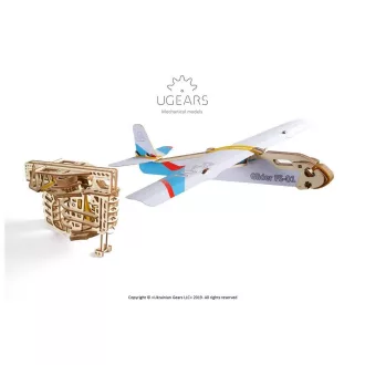 Ugears 3D fa mechanikus puzzle - Kilövő repülő - JátékManufaktúra